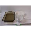 Image 1 : Anchor 14" x10", (2) Corningware: Deep Dish 8", Sauce Pouring Dish w/ Lid
