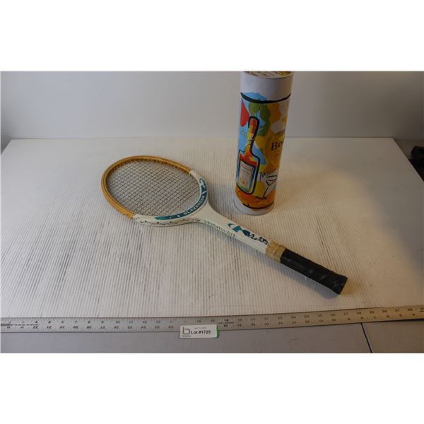 Slazenger Tennis Racket, Boulard Calvados Empty Container