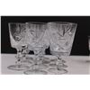 Image 4 : (11) Crystal Wine Glasses & (8) Crystal Liqueur Glasses (One Has Small Chip on Rim)