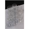 Image 6 : (11) Crystal Wine Glasses & (8) Crystal Liqueur Glasses (One Has Small Chip on Rim)