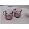 Image 5 : Coffee Mugs - (2) Rose Color Glass, (2) Native Hoime Haida Art Mugs (Killer Whale & Moon) & (2) Duno