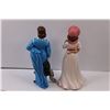 Image 3 : (2) Ceramic Blue Boy and Pink Lady Statues, Royal Essex Bone China Tea Cup w/Saucer, (5) Small Dishe