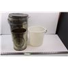 Image 1 : Flour Can w/Lid (Missing Handle), Vintage Garbage Can & Plastic Pail