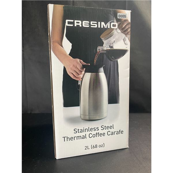 Lot of 1 Cresimo Stainless Steel Thermal Coffee Carafe - 2L (68oz) - Brand New!