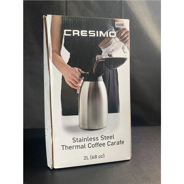 Lot of 1 Cresimo Stainless Steel Thermal Coffee Carafe - 2L (68oz) - Brand New!