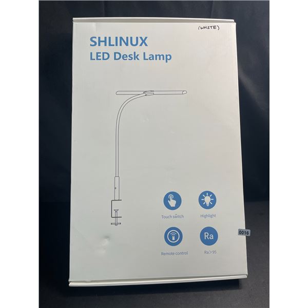 Lot of 1 Shlinux LED Desk Lamp - Clamp Lamp w/ Flexible Gooseneck; 18inch Wide Size - Brand New!