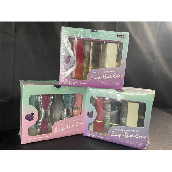 Lot of 3 DIY Craft Your Own Lip Balm Kits - Brand New!