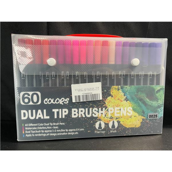 Lot of 1 Set of Dual Tip Artist Markers/Pens - 60 Colours - Brand New!