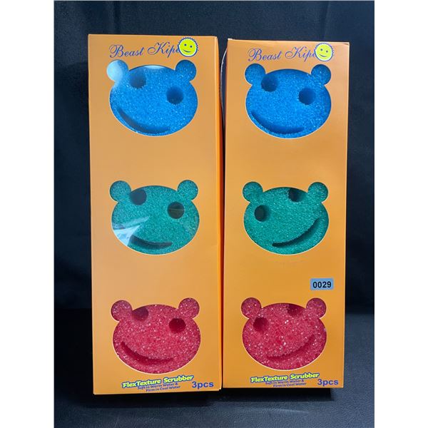 Lot of 2 Packs of "Sponge Daddy" Inspired Cleaning Sponges - 3PCS per pack