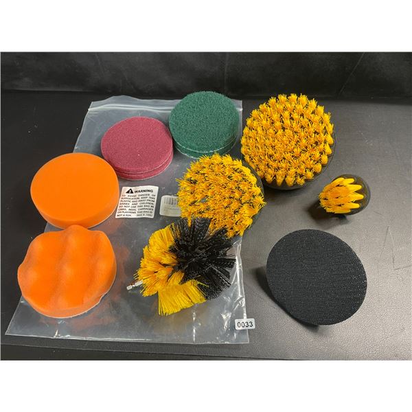 Lot of 1 Drill Brush Cleaning/Detailing Attachment Set - 11 PCS - Brand New!