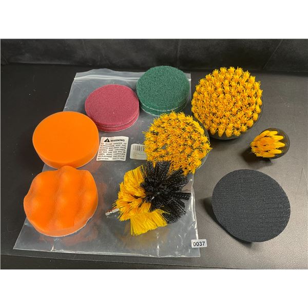 Lot of 1 Drill Brush Cleaning/Detailing Attachment Set - 11 PCS - Brand New!