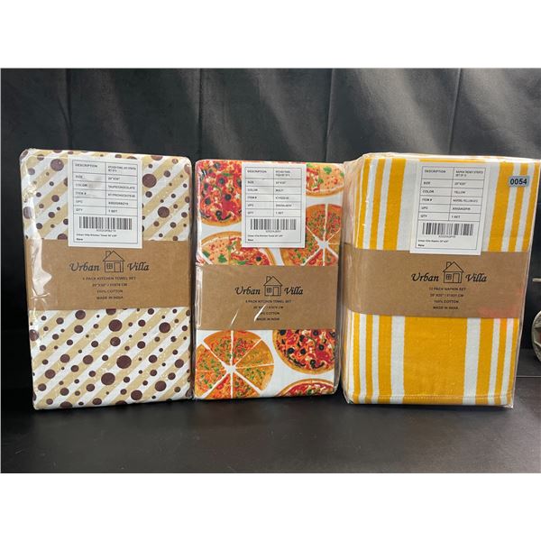 Lot of 3 Multi-Packs of Urban Villa Premium Oversized Napkins/Cloths - 24 Total!
