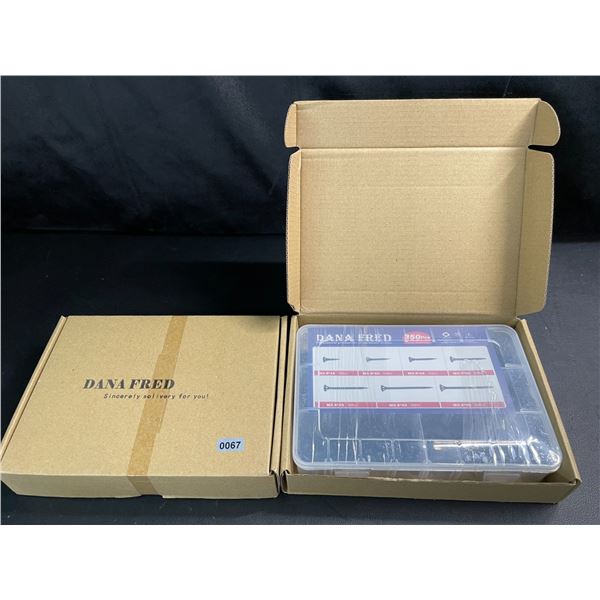 Lot of 2 Boxes of Dana Fred Assorted Philips Screw Sets - Brand New - 350PCS per box