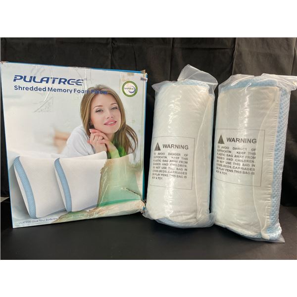 Lot of Pulatree Ergonomic Shredded Memory Foam Pillows - 2PCS - Brand New