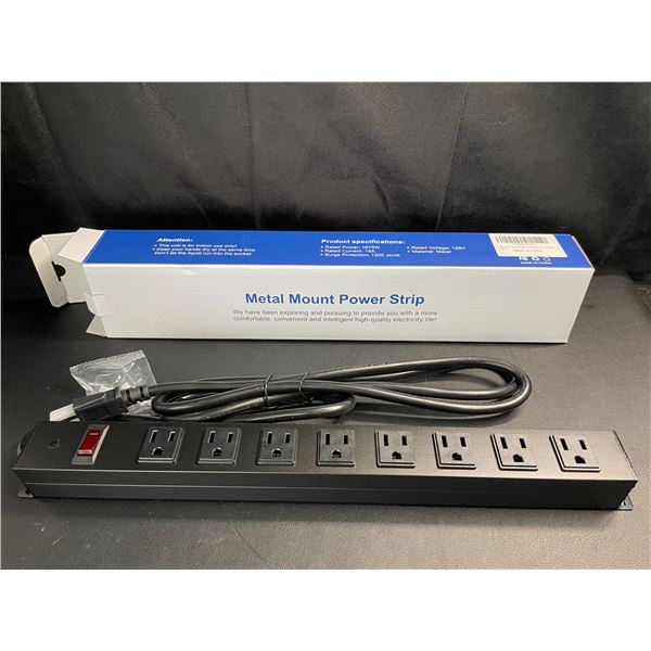 Lot of 1 Metal Mount 8-Outlet Power Strip Surge Protector w/ 6FT Cord - Brand New!