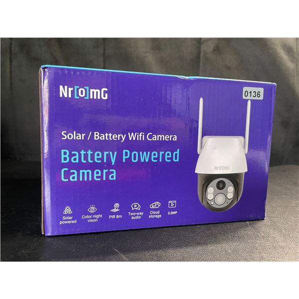 Lot of 1 Nromg Solar/Battery Powered PTZ Security Wifi Camera - Brand New!