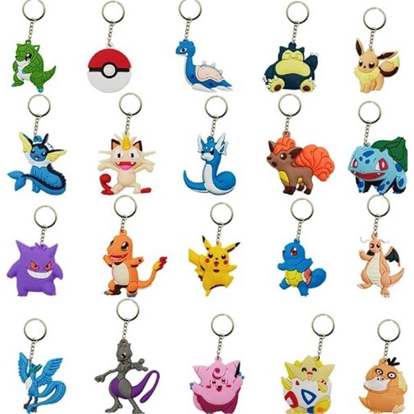 Lot of 3 Packs of Pokemon Keychains - 20PCS/Assorted Pokemon Characters!