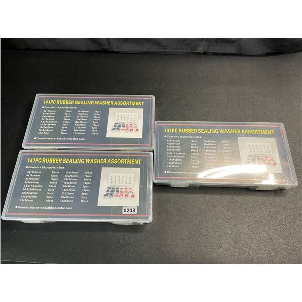 Lot of 3 Packs of Rubber Sealing Washers - 141 PCS each - Assorted Sizes