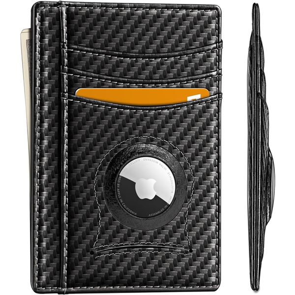 Lot of 3 Bulliant Mens Slim Airtag Pocket Wallets - Black - Brand New!