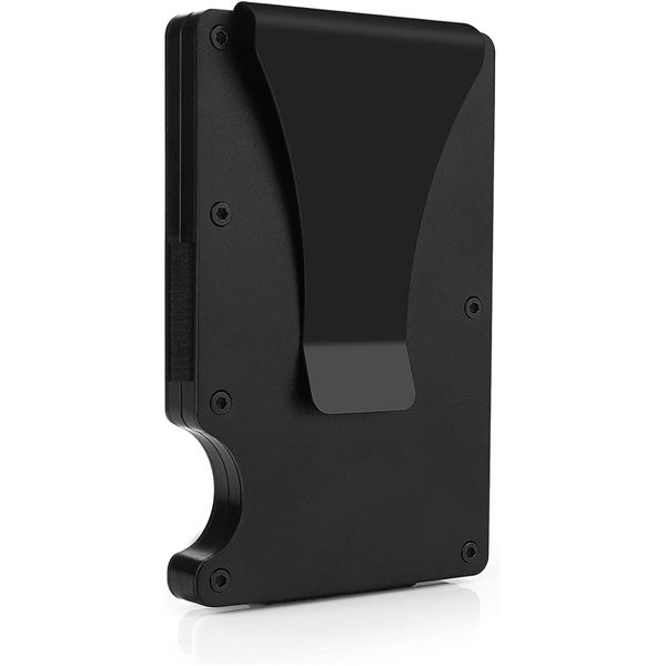 Lot of 3 Mens Slim Metal Minimalist-Style Wallets/Money Clips - Black