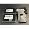Image 2 : Lot of 3 Mens Slim Metal Minimalist-Style Wallets/Money Clips - Black