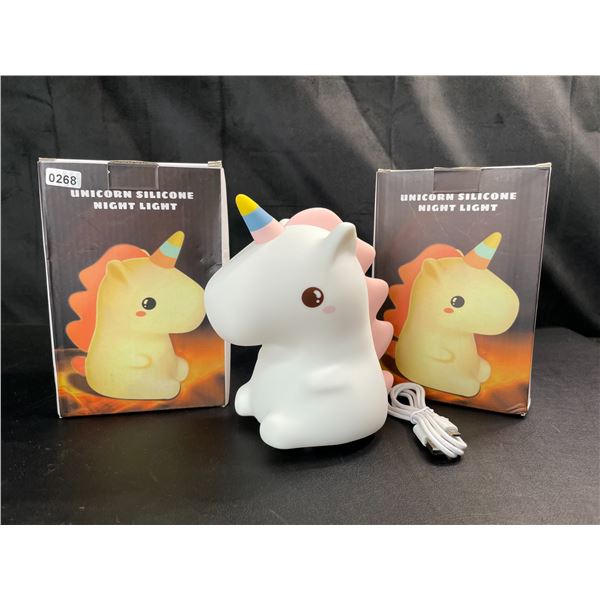 Lot of 2 Unicorn Silicone Night Lights - Brand New