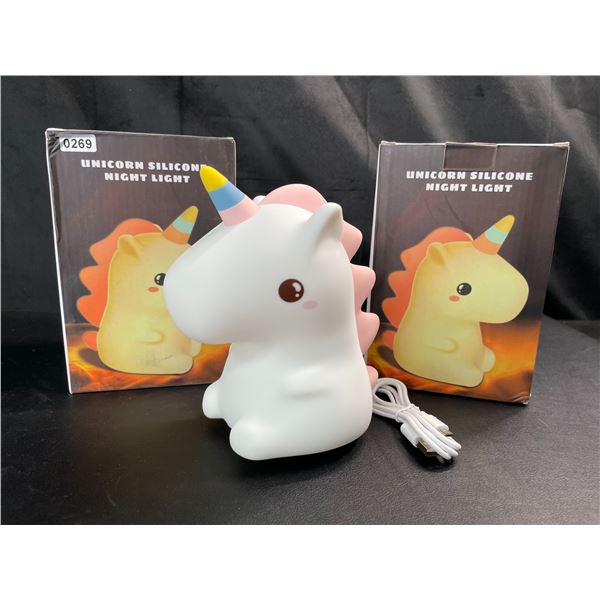 Lot of 2 Unicorn Silicone Night Lights - Brand New