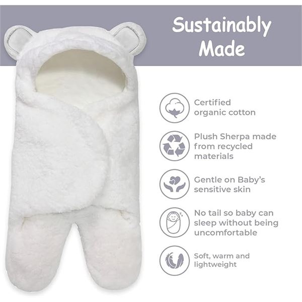 Lot of 3 Jam Naturals Baby Bear Swaddle Wraps - Brand New!