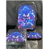 Image 1 : Lot of 1 Sonic The Hedgehog 3PCS Backpack/Pencil Case/Lunch Bag Set - Brand New!