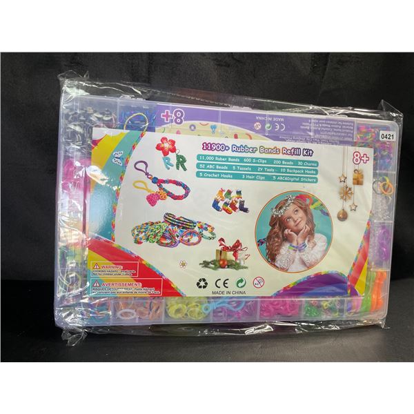 Lot of 1 Rubber Band/Rainbow Loom Crafting Refill Kit - 11900+ PCS