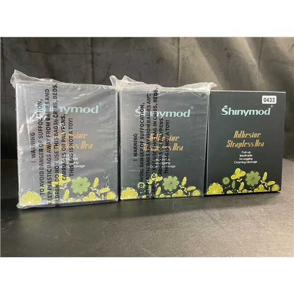 Lot of 3 Boxes of Adhesive Strapless Bras - Push Up - B Cup - Brand New!