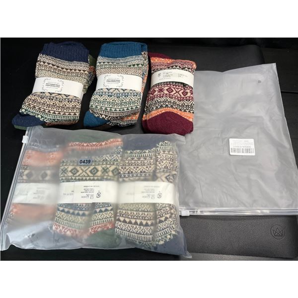 Lot of 2 Multi-Packs of Soft Warm Wool Crew Socks - 5Pairs Per Pack!/10 Total