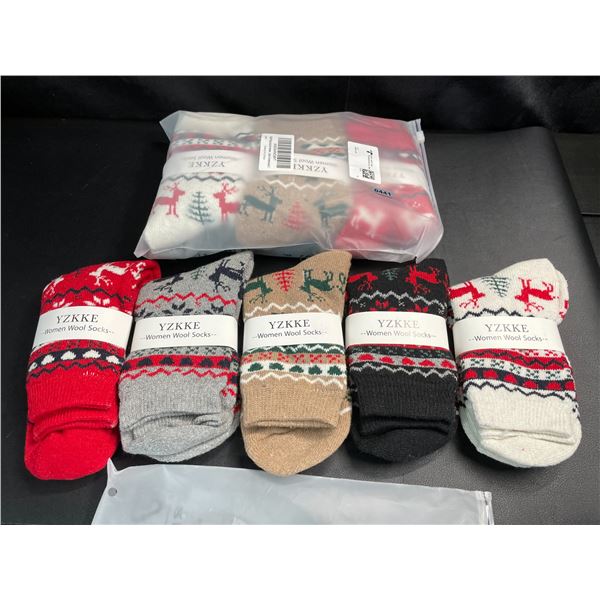 Lot of 2 Multi-Packs of Soft Warm Wool Crew Socks - 5Pairs Per Pack!/10 Total