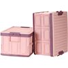 Image 1 : Lot of 1 2-Pack of Foldable Storage Boxes with Lids - 30L - Pink (16 x 11 x 9 in)