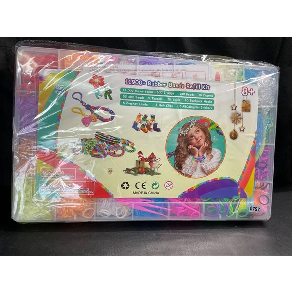 Lot of 1 Rubber Band/Rainbow Loom Crafting Refill Kit - 11900+ PCS