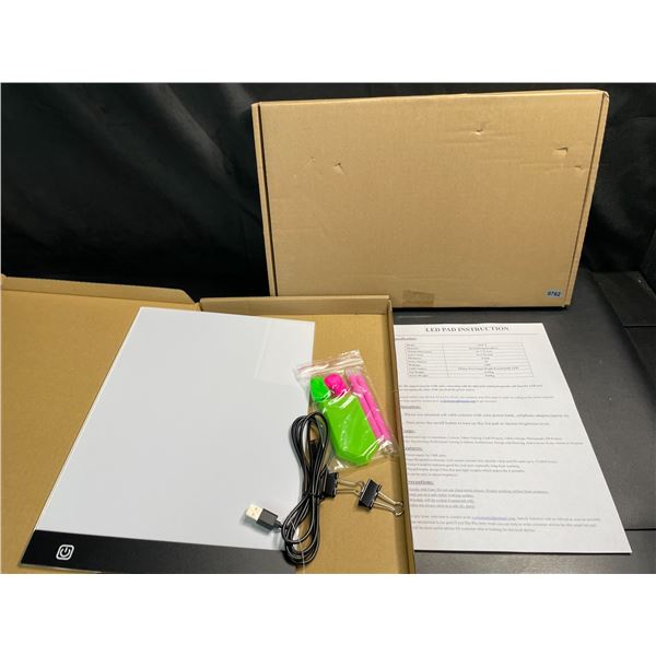 Lot of 2 LED Light Pads/Light Boards - Size A4 - For Art/Diamond Art Painting