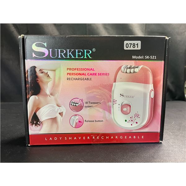 Lot of 1 Surker Professional Lady Shaver/Epilator for Body & Face - Rechargeable - New Sealed!