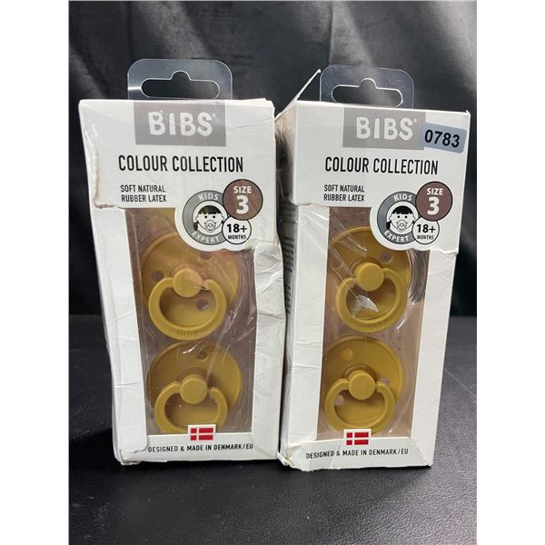Lot of 2 Packs of Bibs Colour Collection Pacifiers - Size 3 - (18months+)