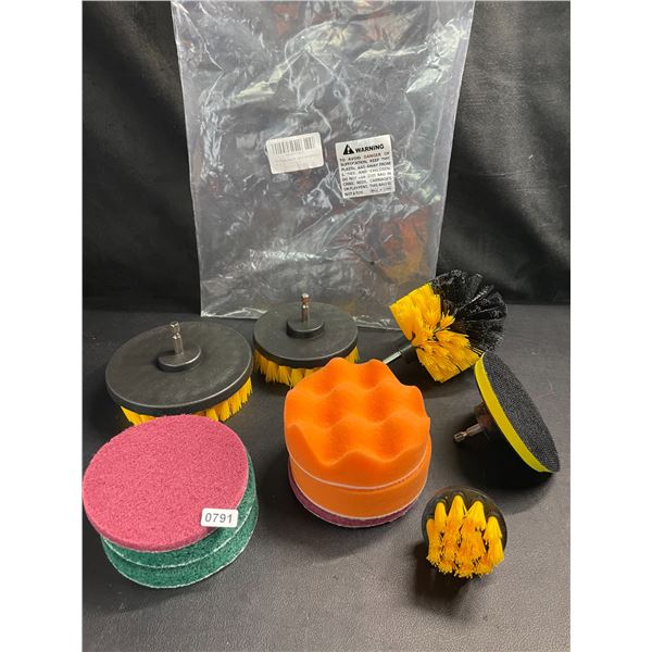 Lot of 1 Drill Brush Cleaning/Detailing Attachment Set - 11 PCS - Brand New!