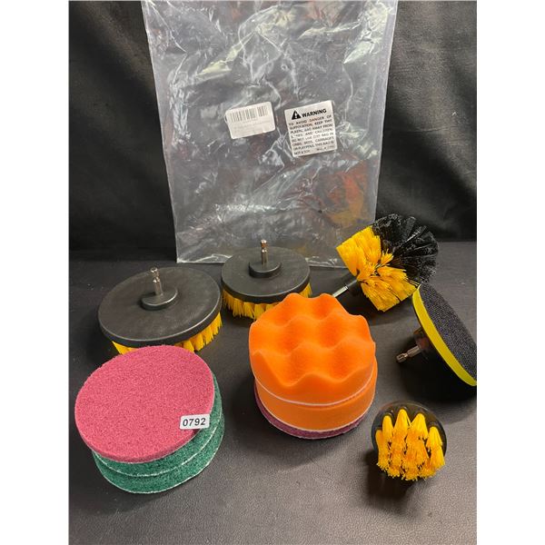 Lot of 1 Drill Brush Cleaning/Detailing Attachment Set - 11 PCS - Brand New!