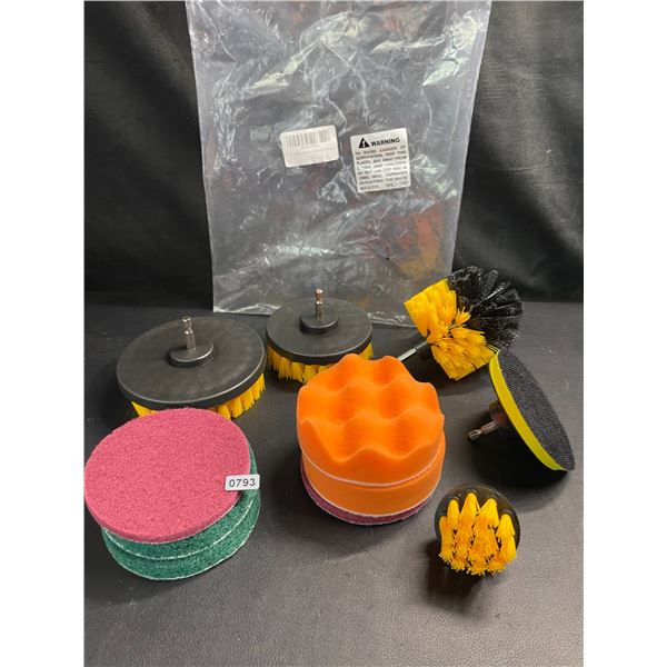 Lot of 1 Drill Brush Cleaning/Detailing Attachment Set - 11 PCS - Brand New!