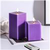 Image 1 : Lot of 2 Boxes of Girimax Glass LED Flameless Candles - 2PCS per box/4 Total - Purple & Teal