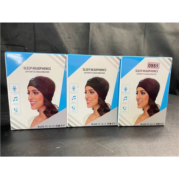 Lot of 3 Wearable Sleep/Sports Music Headbands - Brand New