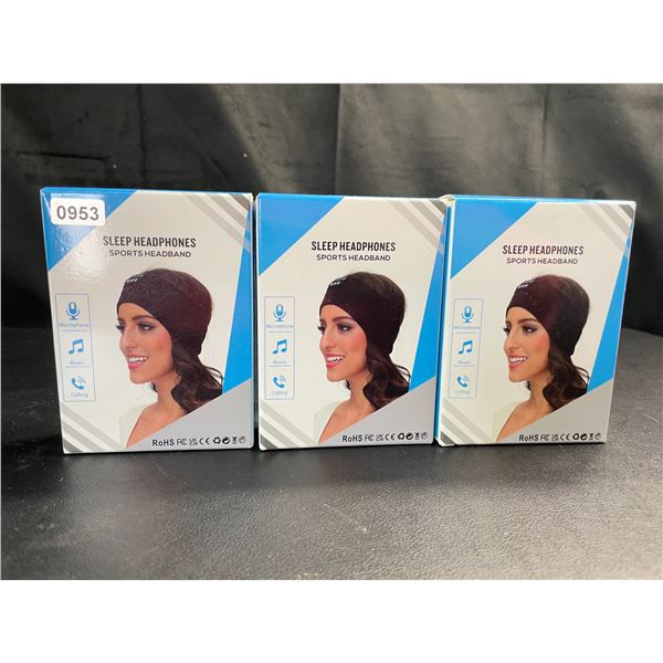 Lot of 3 Wearable Sleep/Sports Music Headbands - Brand New