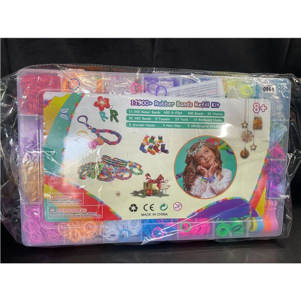 Lot of 1 Rubber Band/Rainbow Loom Crafting Refill Kit - 11900+ PCS