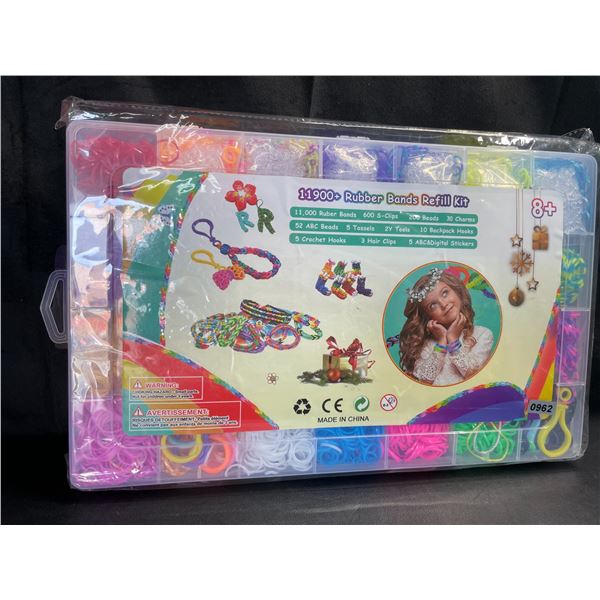 Lot of 1 Rubber Band/Rainbow Loom Crafting Refill Kit - 11900+ PCS