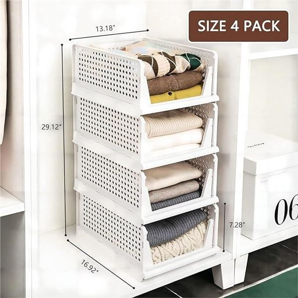 Lot of 1 Foldable Clothes Drawer Organizer 4Pack - Brand New! (29in Height)