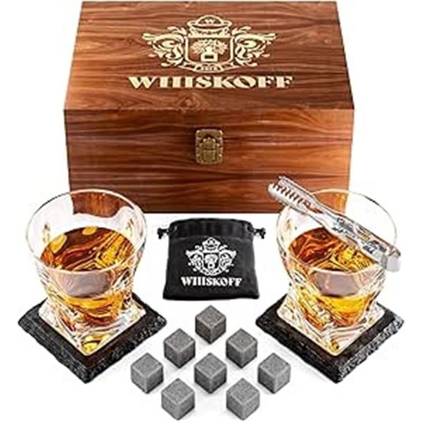 Lot of 1 Whiskoff Whiskey Glass Set - Brand New