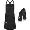 Image 1 : Lot of 1 Leaseek Leather Welding Apron and Gloves Set - Brand New - Heat & Flame Resistant
