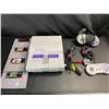 Image 1 : Lot of 1 Super Nintendo Entertainment System w/ Cords, Controller, & Games - Used; POWERS ON/WORKS!
